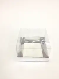 12x12x8 Gümüş Altı Kartonlu Asetat Kutu - Görsel 1