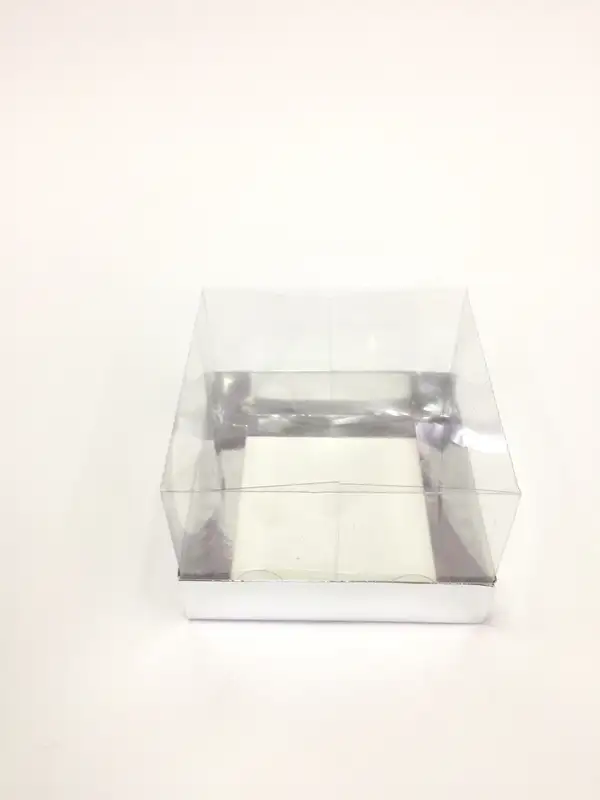 12x12x8 Gümüş Altı Kartonlu Asetat Kutu