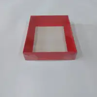 15x12x3 Kırmızı Altı Kartonlu Asetat Kutu - Görsel 1