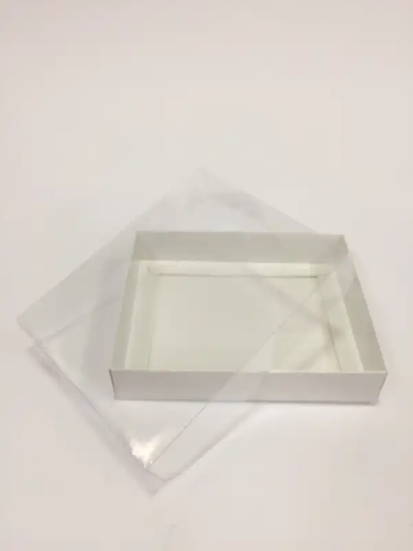 15x12x3 Beyaz Altı Kartonlu Asetat Kutu