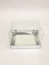 15x12x10 Gümüş Altı Kartonlu Asetat Kutu - Görsel 1