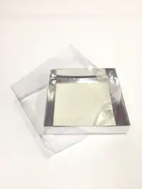 15x15x5 Gümüş Altı Kartonlu Asetat Kutu - Görsel 1