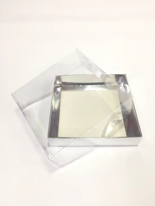 15x15x5 Gümüş Altı Kartonlu Asetat Kutu