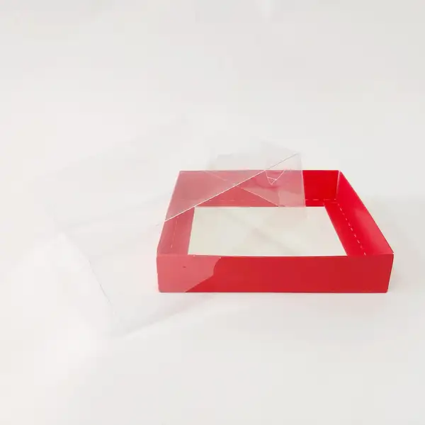 15x15x5 Kırmızı Altı Kartonlu Asetat Kutu