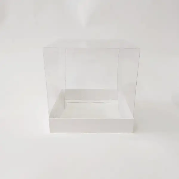 15x15x15 Beyaz Altı Kartonlu Asetat Kutu