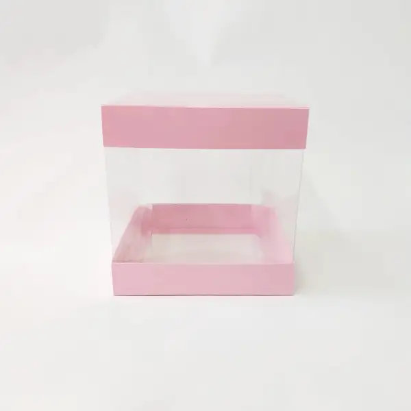 15x15x15 Pembe Alt Üst Kartonlu Asetat Kutu