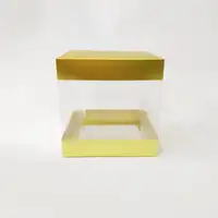 15x15x15 Altın Alt Üst Kartonlu Asetat Kutu - Görsel 1