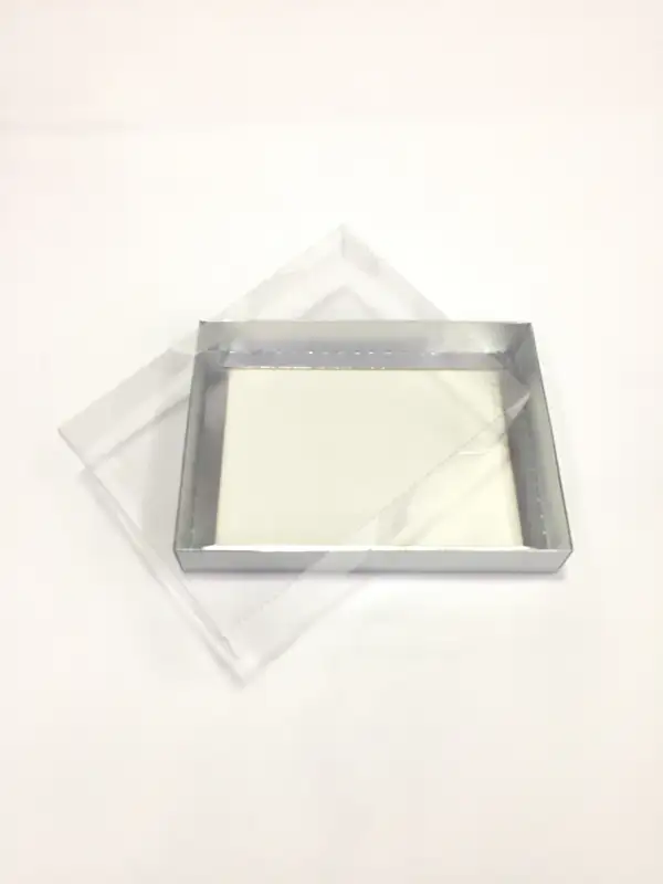 20x15x3 Gümüş Altı Kartonlu Asetat Kutu