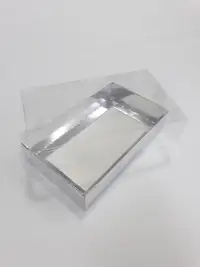 20x10x5 Gümüş Altı Kartonlu Asetat Kutu - Görsel 1