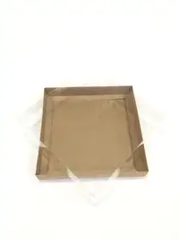 20x20x3 Kraft Altı Kartonlu Asetat Kutu - Görsel 1