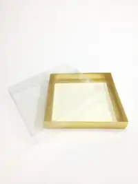 20x20x3 Altın Altı Kartonlu Asetat Kutu - Görsel 1