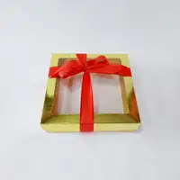 20x20x5 Pencereli Altın Kutu - Görsel 3