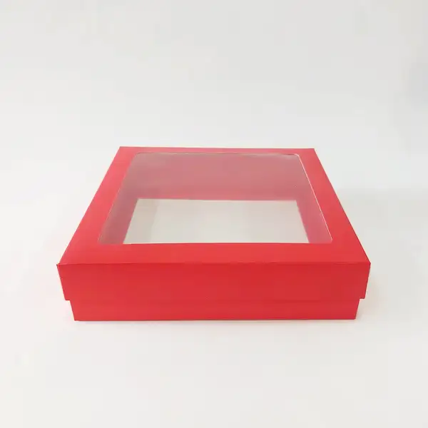 20x20x5 Pencereli Kırmızı Kutu
