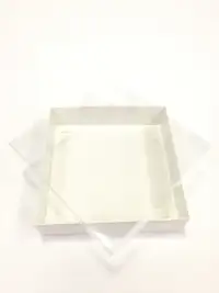 20x20x5 Beyaz Altı Kartonlu Asetat Kutu - Görsel 1