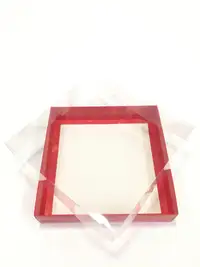 25x25x5 Kırmızı Altı Kartonlu Asetat Kutu - Görsel 1