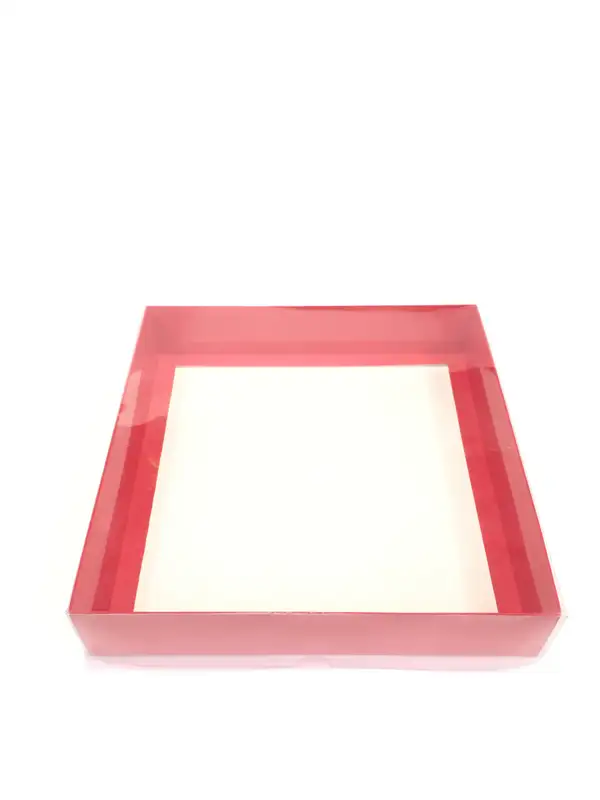 25x25x5 Kırmızı Altı Kartonlu Asetat Kutu