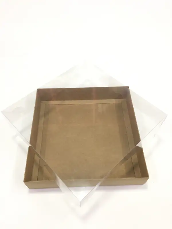 25x25x5 Kraft Altı Kartonlu Asetat Kutu
