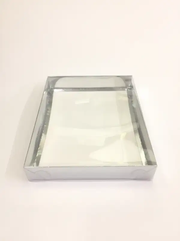 33x26x5 Gümüş Altı Kartonlu Asetat Kutu