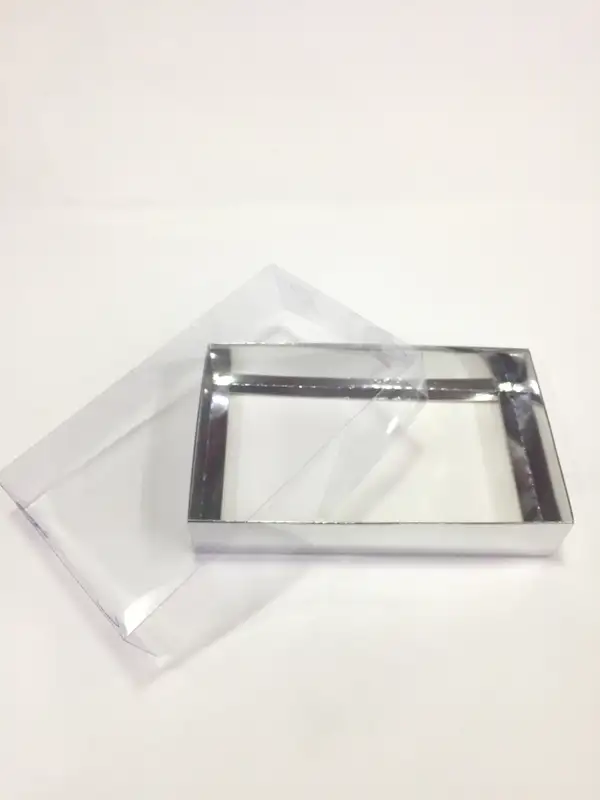 25x15x5 Gümüş Altı Kartonlu Asetat Kutu