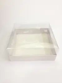 25x25x10 Beyaz Altı Kartonlu Asetat Kutu - Görsel 1