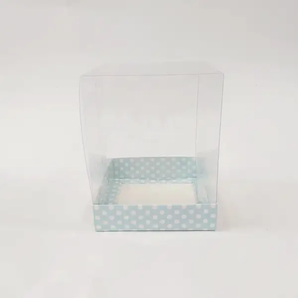 12x12x15 Mavi Puanityeli Altı Kartonlu Asetat Kutu