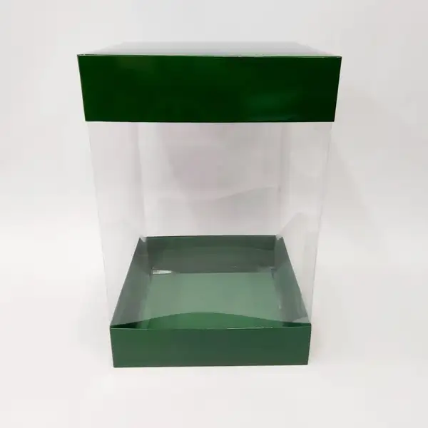 20x20x30 Yeşil Alt Üst Kartonlu Asetat Kutu