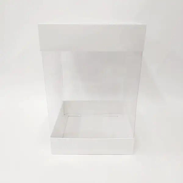 20x20x30 Beyaz Alt Üst Kartonlu Asetat Kutu