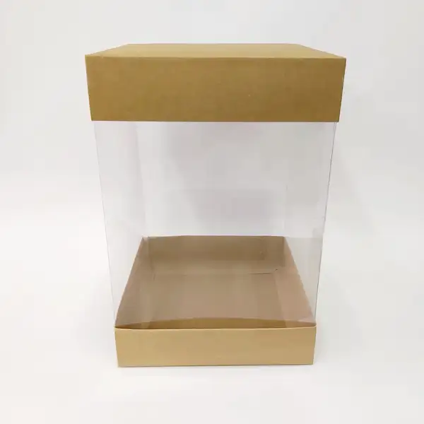 20x20x30 Kraft Alt Üst Kartonlu Asetat Kutu
