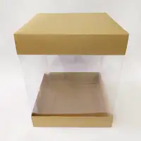25x25x30 Kraft Alt Üst Kartonlu Asetat Kutu - Görsel 1