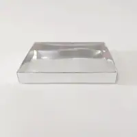 18x14x3 Gümüş Altı Kartonlu Asetat Kutu - Görsel 1