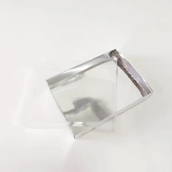 18x14x3 Gümüş Altı Kartonlu Asetat Kutu