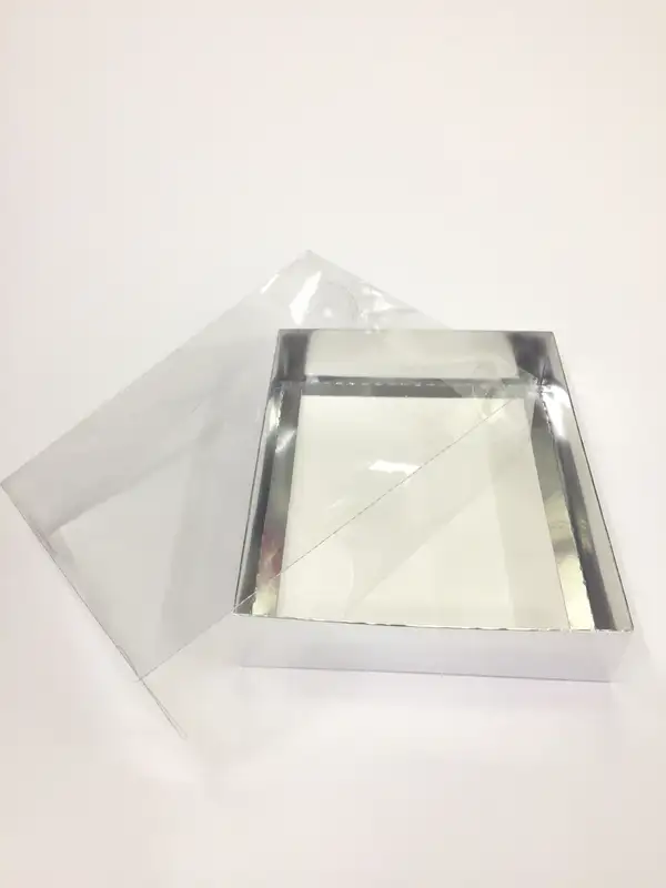 25x20x5 Gümüş Altı Kartonlu Asetat Kutu