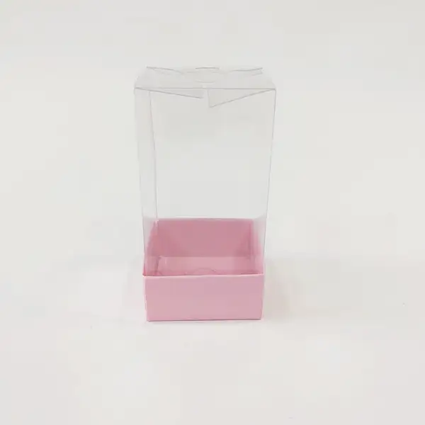 5x5x10 Pembe  Altı Kartonlu Asetat Kutu