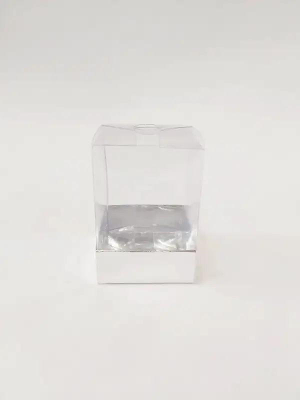 6x6x12 Gümüş Altı Kartonlu Asetat Kutu