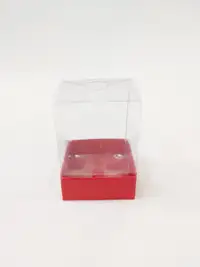 6x6x12 Kırmızı Altı Kartonlu Asetat Kutu - Görsel 1