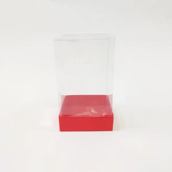 9x9x15 Kırmızı Altı Kartonlu Asetat Kutu