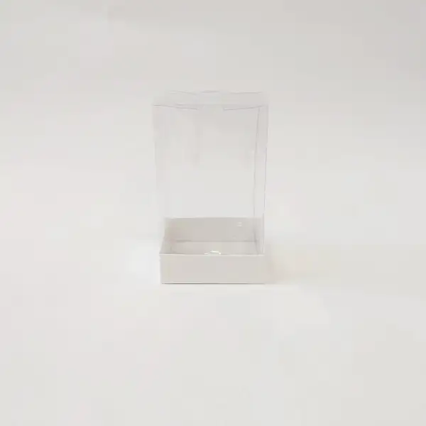9x9x15 Beyaz Altı Kartonlu Asetat Kutu