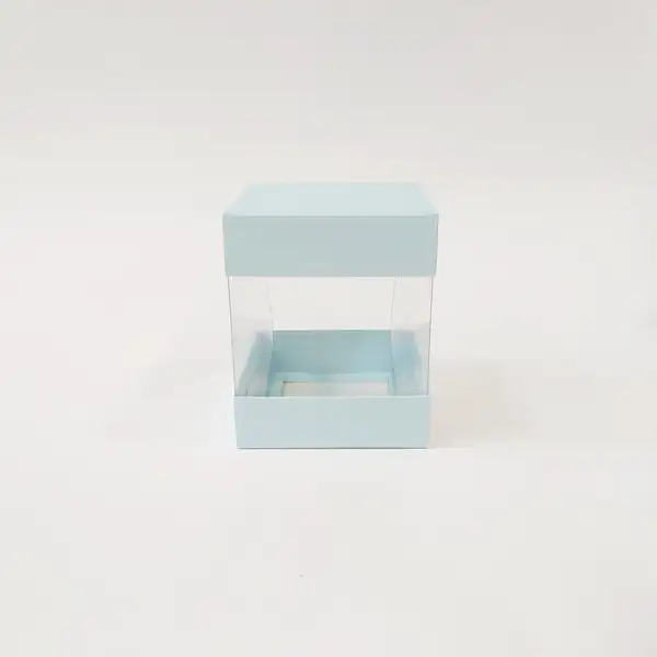 10x10x12 Mavi Alt Üst Kartonlu Asetat Kutu