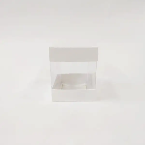 10x10x12 Beyaz Alt Üst Kartonlu Asetat Kutu