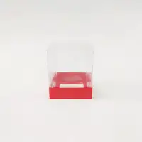 10x10x12 Kırmızı Altı Kartonlu Asetat Kutu - Görsel 1
