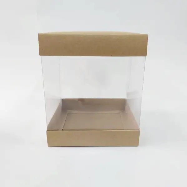 15x15x17 Kraft Alt Üst Kartonlu Asetat Kutu