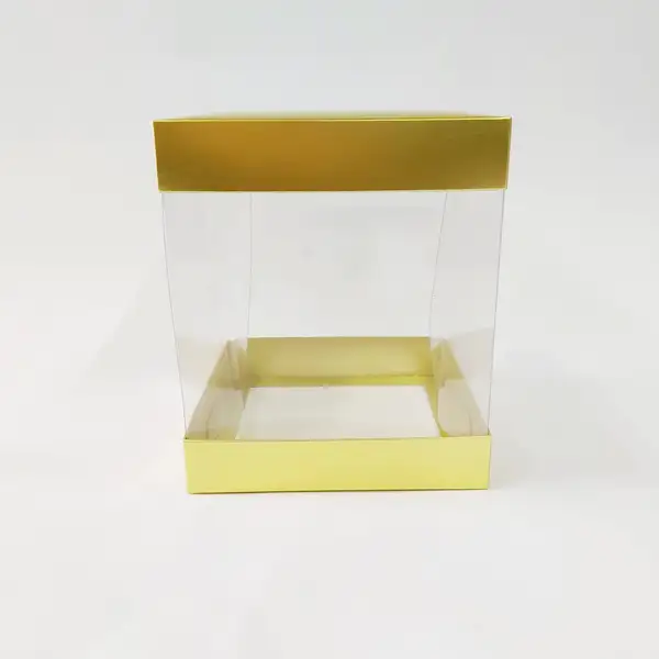 15x15x17 Altın Alt Üst Kartonlu Asetat Kutu