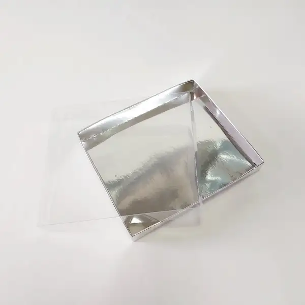 18x16x3 Gümüş Altı Kartonlu Asetat Kutu