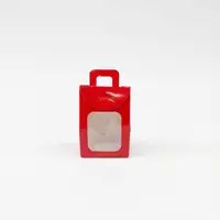 11x7x4 Kırmızı Mini Kağıt Çanta - Görsel 1