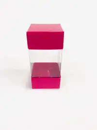 5x5x15 Fuşya Alt Üst Kartonlu Asetat Kutu - Görsel 1