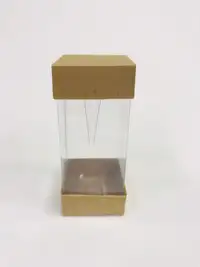 5x5x15 Kraft Alt Üst Kartonlu Asetat Kutu - Görsel 1