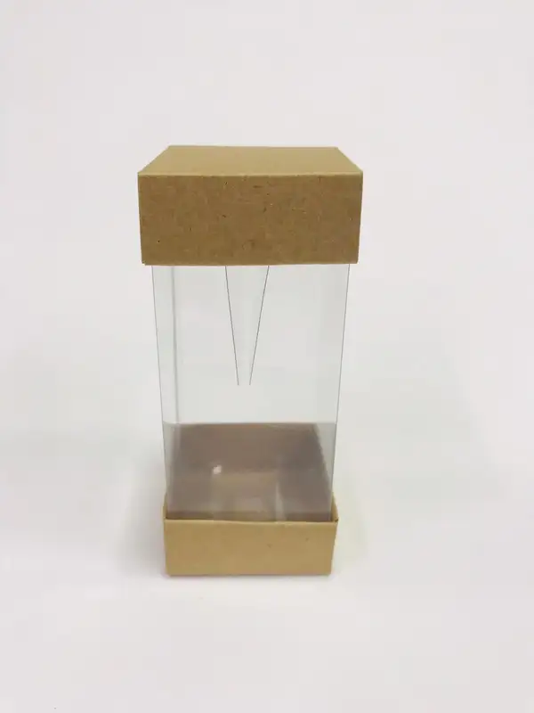 5x5x15 Kraft Alt Üst Kartonlu Asetat Kutu