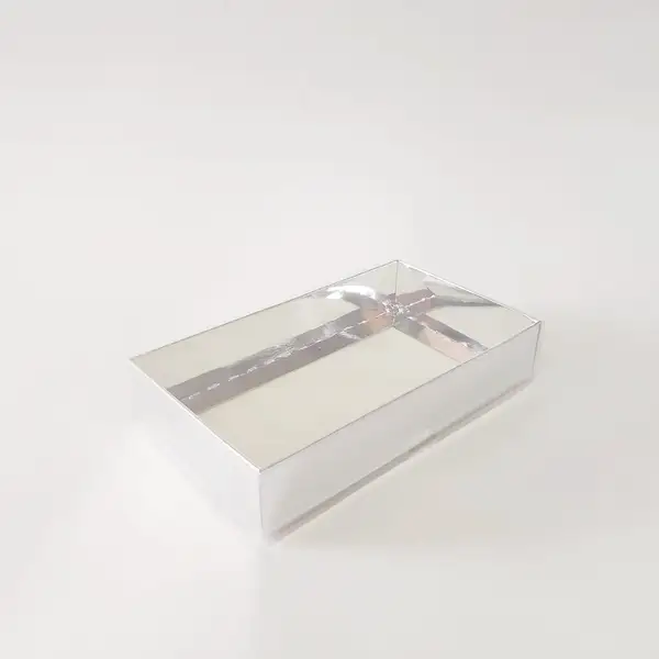 15x9x3 Gümüş Altı Kartonlu Asetat Kutu