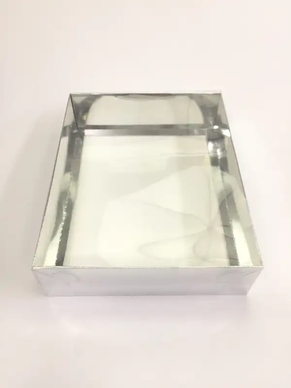 40x26x8 Gümüş Altı Kartonlu Asetat Kutu