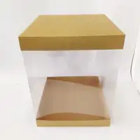 35x35x45 Kraft Pasta Alt Üst Kartonlu Asetat Kutu - Görsel 1